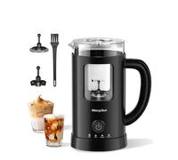 Morpilot Espumador de leche eléctrico, 550 W, 600 ml | Diseño de Café con Leche, Vidrio Visual, Fácil de Limpiar, Apagado Automático