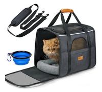 Morpilot Caja de transporte para gatos grandes y cachorros de hasta 7 kg, bolsa para perros con cremalleras de seguridad, caja de transporte plegable, caja de transporte para gatos y perros para ir al