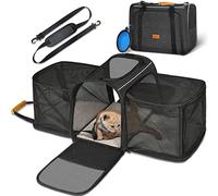 Morpilot Transportador para Gatos, Bolso expandible de 2 Lados para Gatitos y Cachorros de hasta 7 kg, Bolso Plegable de Viaje para Gatos Aprobado por la aerolínea con Almohadilla Lavable 45x36x30cm