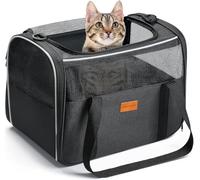 Morpilot Transportín Perro y Gato, Bolsa de Transporte Plegable y Transpirable con Correa de Hombro Ajustable, Ideal para Gatos y Mochila de Viaje para Perros Pequeños