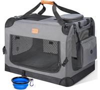 morpilot Transportín Perro Gato, Bolsa Transporte Transpirable para Mascotas, Portador de Viaje con Correa de Hombro Ajustable, Transporte de Gato con Colchón Suave+Tazón (60 * 42 * 42cm)