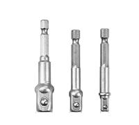 MORREZ Adaptador de Enchufe de Taladro de 3 uds, Brocas de extensión de Taladro de Impacto, Adaptador de Enchufe de Barra, vástago Hexagonal de tamaño 1/4, 3/8, 1/2, Broca de Cabeza Cuadrada