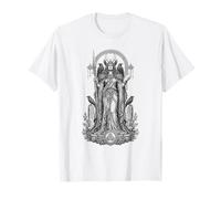 Morrigan Celtic Raven Diosa Guerrero Sagrado Line Art Camiseta