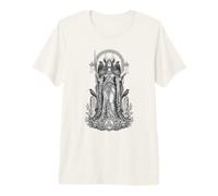 Morrigan Celtic Raven Diosa Guerrero Sagrado Line Art Camiseta Premium