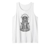 Morrigan Celtic Raven Diosa Guerrero Sagrado Line Art Camiseta sin Mangas