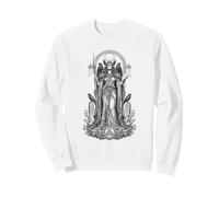 Morrigan Celtic Raven Diosa Guerrero Sagrado Line Art Sudadera
