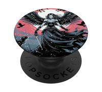 Morrigan Diosa de la Guerra y el Destino con Cuervos y alas PopSockets PopGrip Adhesivo