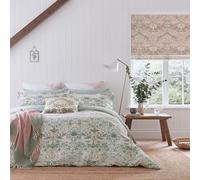 Morris & Co Strawberry Thief Juego de funda nórdica rosa Cochineal