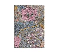 Morris Pink Honeysuckle (William Morris) Midi Unlined Hardcover Journal: Hardcover, 120 gsm, ribbon marker, memento pouch, elastic closure, book edge printing
