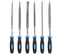 MORROWIND Juego 6 Limatones Aguja, Ø 4 mm Largo 160 mm, Acero Aleado Templado, Mini Lima para Metal Madera Plástico, Plana Warding Cuadrada Triangular Redonda Media Caña, Azul