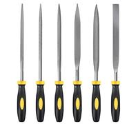 MORROWIND Juego 6 Limatones Aguja, Ø 5 mm Largo 180 mm, Acero Aleado Templado, Mini Lima para Metal Madera Plástico, Plana Warding Cuadrada Triangular Redonda Media Caña, Amarillo