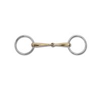 Mors de 2 anillas para caballo de quiebre simple macizo Waldhausen Cupris 14,5 cm