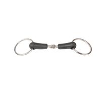 Mors de 2 anillos para caballo con junta articulada de goma HORKA 14,5 cm