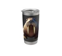 Morsa Colmillos de Toro de Morsa Foca Morsas del Pacífico Vaso térmico de acero inoxidable de doble pared