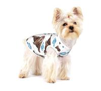 Morsa marrón en Acuarela,Camiseta de algodón sin Mangas para Mascotas, Chaleco Transpirable, Suave y elástico para Cachorros,S
