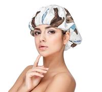 Morsa marrón en acuarela,Gorro de dormir de satén para adultos - Gorro de dormir elástico para mujer, cubrecabello nocturno