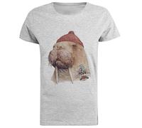 Morsa Tatuada Camiseta De Manga Corta De Mujer Gris