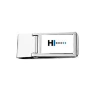 Morse Code Hello Dot Line Expression - Cartera de bolsillo con clip de acero inoxidable