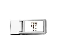 Morse Code hstly Expressed Point Line Slim Money Clip Billetera de bolsillo de acero inoxidable