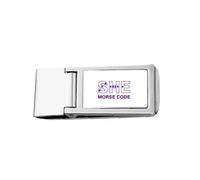 Morse Code She Dot-line Expression - Cartera de bolsillo con clip para dinero de acero inoxidable