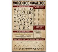 Morse Code Visual International - Letrero de metal de hojalata de metal retro, 20 x 30 cm