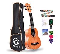 MORSE Soprano ukelele reposabrazos para principiantes, paquete de 21 pulgadas con bolsa de concierto de aprendizaje rápido, sintonizador de selección todo en uno