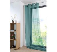 MORSOM 1 Pieza. Visillo traslúcido Verde Eucalipto Liso. 135 x 260 cm. 8 Ojales. 70 Grs.