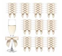 MORSUNBELA 50 Lazos de Regalo para Navidad, Beige y Crema Bodas y envoltorios de Regalo