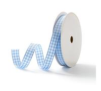 MORSUNBELA Cinta de Regalo Azul, 10 mm x 9 m Cintas Regalo Decorativa, Cintas de Tela para DIY Crafts Cake Bouquet Decoration Christmas Party