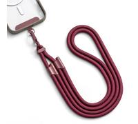 MORSUNBELA Cordon para Movil Cuerda para Movil, Colgador Movil Cuello Ajustable 40-80 cm, para uso Aiario, Viajes y Actividades al Aire Libre, con Parche de Cordon, Burdeos