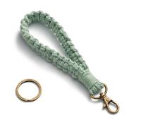 MORSUNBELA Lanyard Corto, Lanyard Mujer Cordón Personalizado Llavero de Pulsera, Llavero para Coche (Verde)