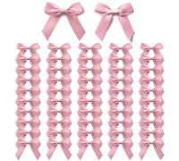 MORSUNBELA Lazo rosa decorativo para boda, pequeños lazos de regalo, autoadhesivos, para San Valentín, Navidad, cumpleaños, comunión, 50 unidades, color rosa viejo