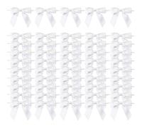 MORSUNBELA Lazos blancos decoración de boda lazos lazo regalo para cumpleaños Navidad fiesta comunión favores 50 piezas, blanco