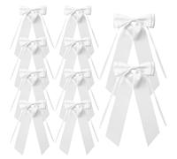 MORSUNBELA Lazos de Regalo, 10 Unidades decoración de Lazo, para Lazos para el Coche, decoración de Boda Festivo Regalo Accesorios para el Pelo - Blanco