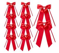 MORSUNBELA Lazos de Regalo, 10 Unidades decoración de Lazo, para Lazos para el Coche, decoración de Boda Festivo Regalo Accesorios para el Pelo - Rojo