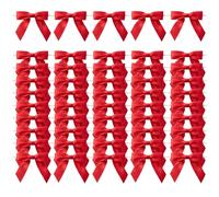 MORSUNBELA Lazos rojos Lazos Decorativos Lazo Regalo para Boda Cumpleaños Navidad Comunión Fiesta Regalos, 50 piezas, Rojo