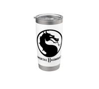 Mortal Kombat 11 Dragon Black Logo Vaso térmico de acero inoxidable de doble pared