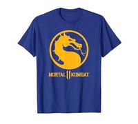 Mortal Kombat 11 Dragon Logo Camiseta, Hombre, Azul Real, XL