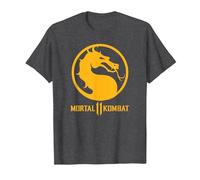 Mortal Kombat 11 Dragon Logo Camiseta, Hombre, Jaspeado Oscuro, 5XL
