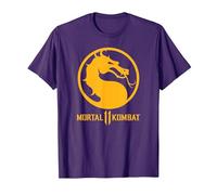 Mortal Kombat 11 Dragon Logo Camiseta, Hombre, Morado, XL