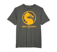 Mortal Kombat 11 Dragon Logo Camiseta, Hombre Tallas Grandes, Asfalto, 2X Alto