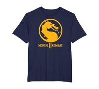 Mortal Kombat 11 Dragon Logo Camiseta, Hombre Tallas Grandes, Azul Marino, 2X Alto
