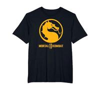 Mortal Kombat 11 Dragon Logo Camiseta, Hombre Tallas Grandes, Negro, 3X Alto