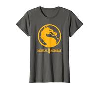 Mortal Kombat 11 Dragon Logo Camiseta, Mujer, Asfalto, XXL