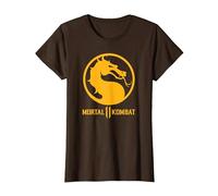 Mortal Kombat 11 Dragon Logo Camiseta, Mujer, Marrón, 3XL