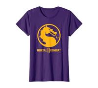 Mortal Kombat 11 Dragon Logo Camiseta, Mujer, Morado, 3XL