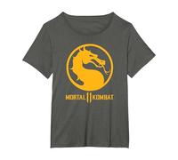 Mortal Kombat 11 Dragon Logo Camiseta, Mujer Tallas Grandes, Asfalto, 2XL Grande