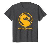 Mortal Kombat 11 Dragon Logo Camiseta, Niños, Jaspeado Oscuro, 12 años