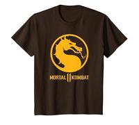 Mortal Kombat 11 Dragon Logo Camiseta, Niños, Marrón, 12 años