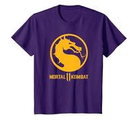 Mortal Kombat 11 Dragon Logo Camiseta, Niños, Morado, 12 años